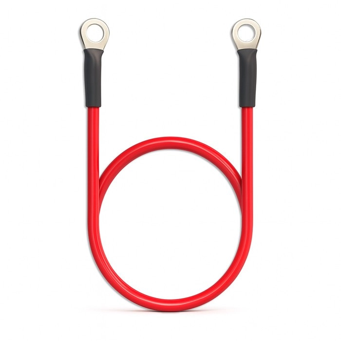 E-shop Batériový kábel s okami M8, 60 cm, červený, 10 AWG