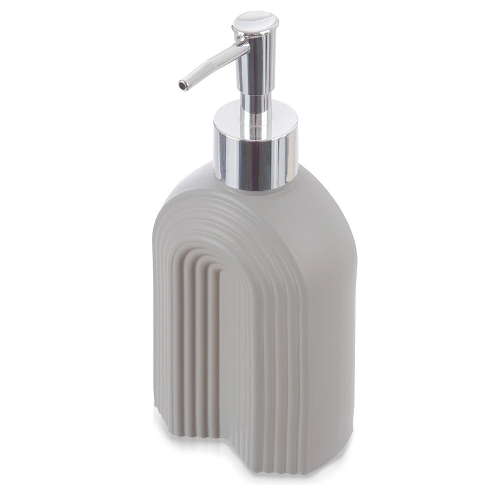 Sklenený dávkovač mydla, sivý, 320 ml