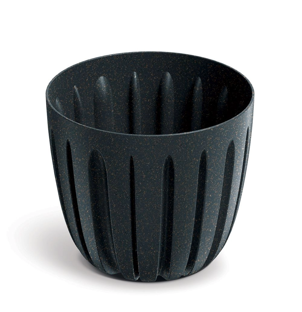 E-shop Prosperplast Plastový kvetináč WARIOS ECO DREVO antracitový matný, 13,8 cm