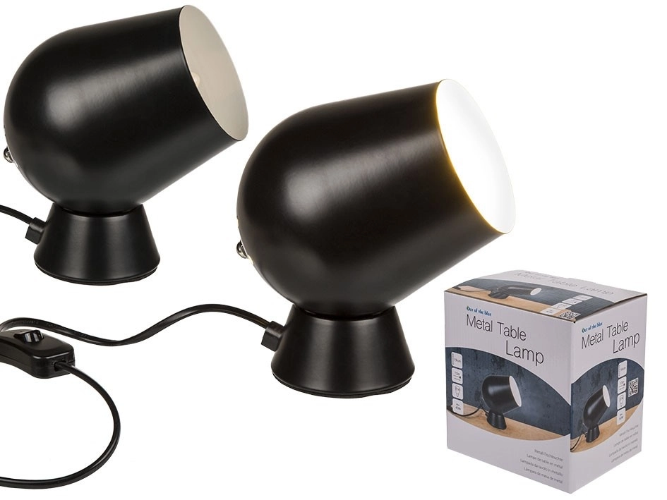 E-shop Kovová stolná lampa čierna
