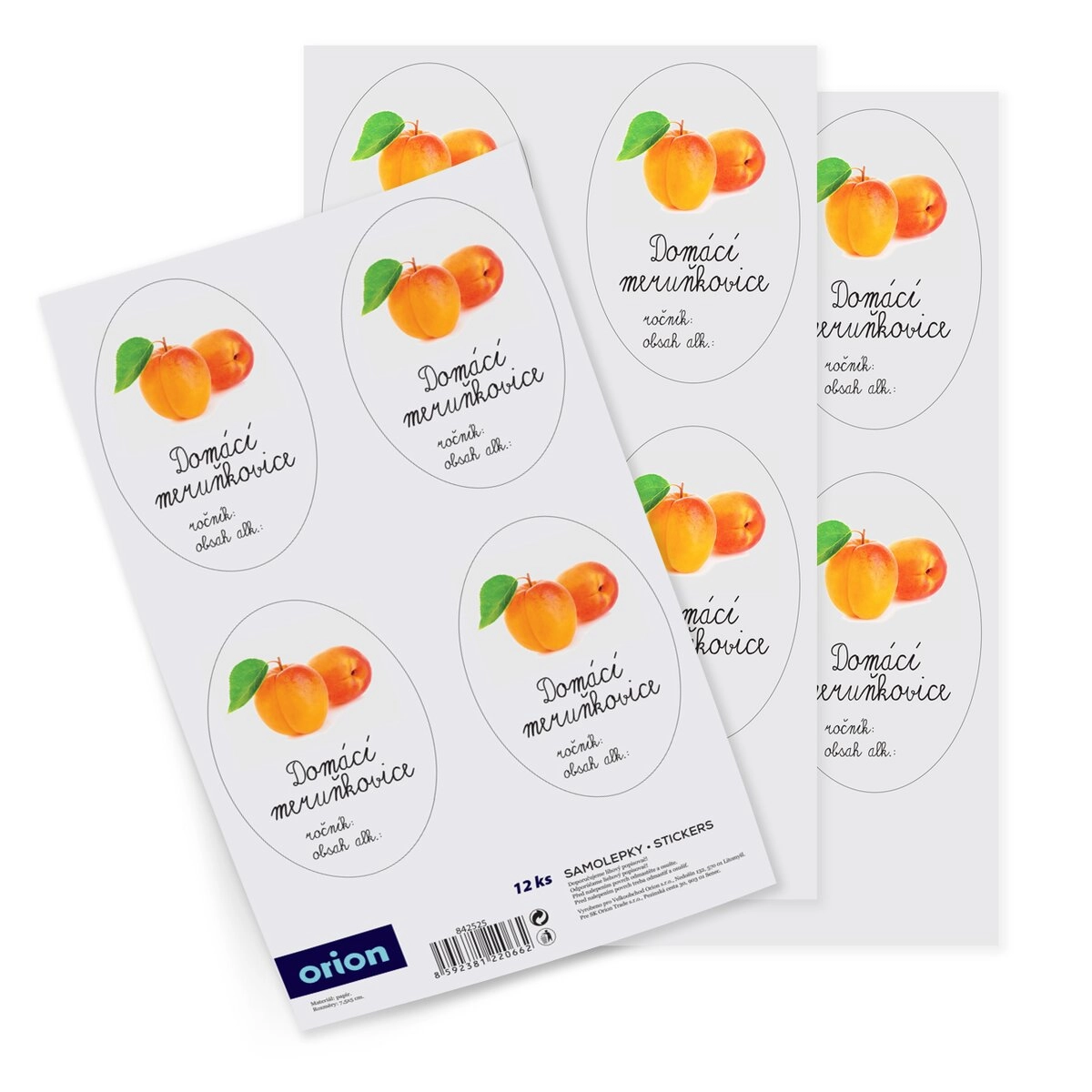 E-shop Samolepky na fľaše pre domácu marhuľovicu (12 ks, CZ)