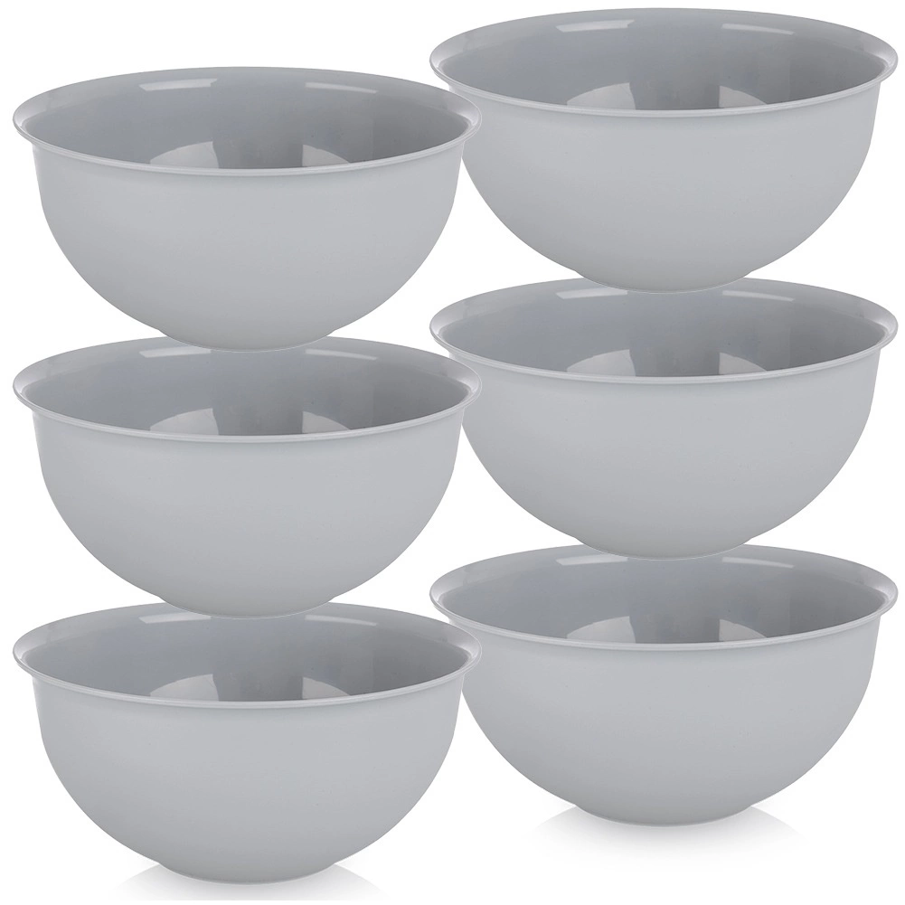 E-shop Plastové misky Sandy 13 cm, 500 ml, sivé, sada 6 ks
