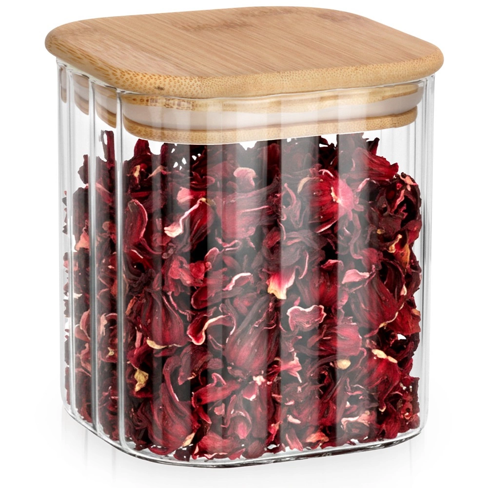Sklenená dóza na sypké potraviny s bambusovým viečkom a tesnením 750 ml