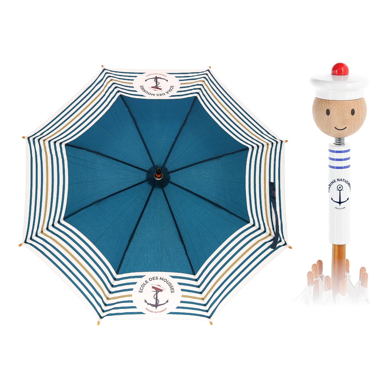 E-shop Vilac námořník na pružině deštník dětský modro bílý