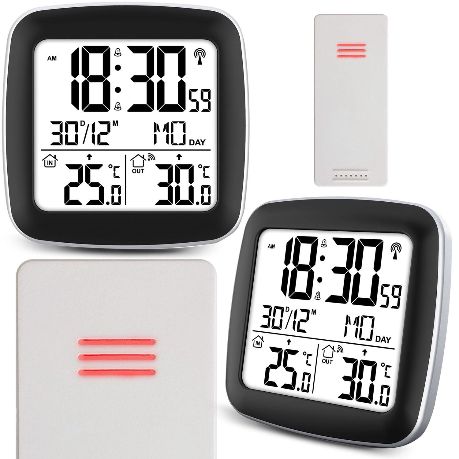 E-shop Bezdrôtová meteorologická stanica s bezdrôtovým čidlom, strieborná
