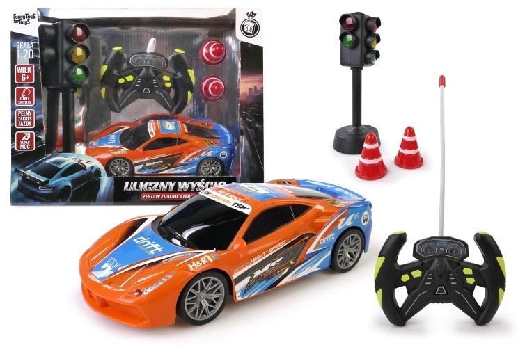 E-shop RC auto so svetelnou križovatkou a kužeľmi – driftovací pretekársky set