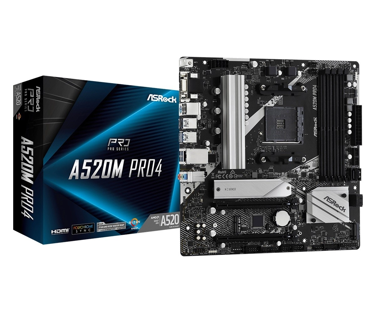 E-shop Základná doska ASROCK A520M PRO4 (AM4, microATX)