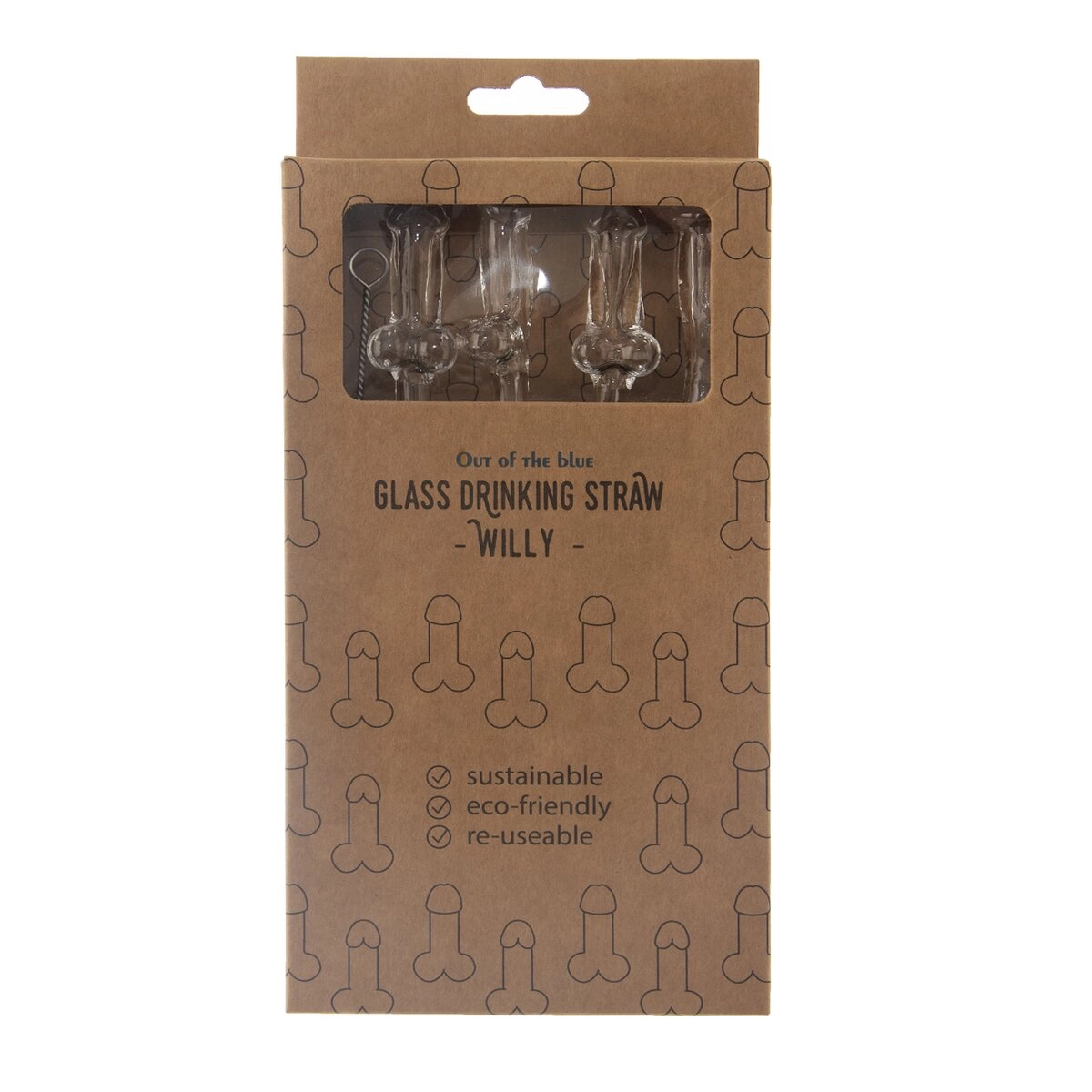 E-shop Set sklenených slamiek Glass Drinking Straw Willy