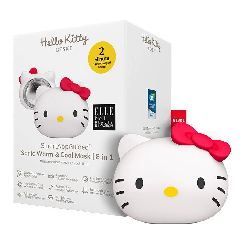 Sonicový masážny prístroj na tvár 8 v 1 Geske s aplikáciou (Hello Kitty starlight)