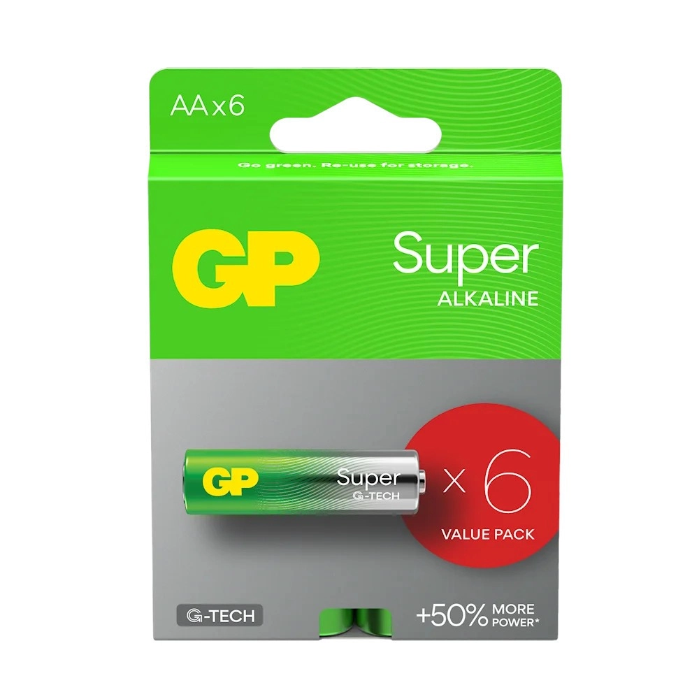 Alkalické batérie GP Super AA 6ks