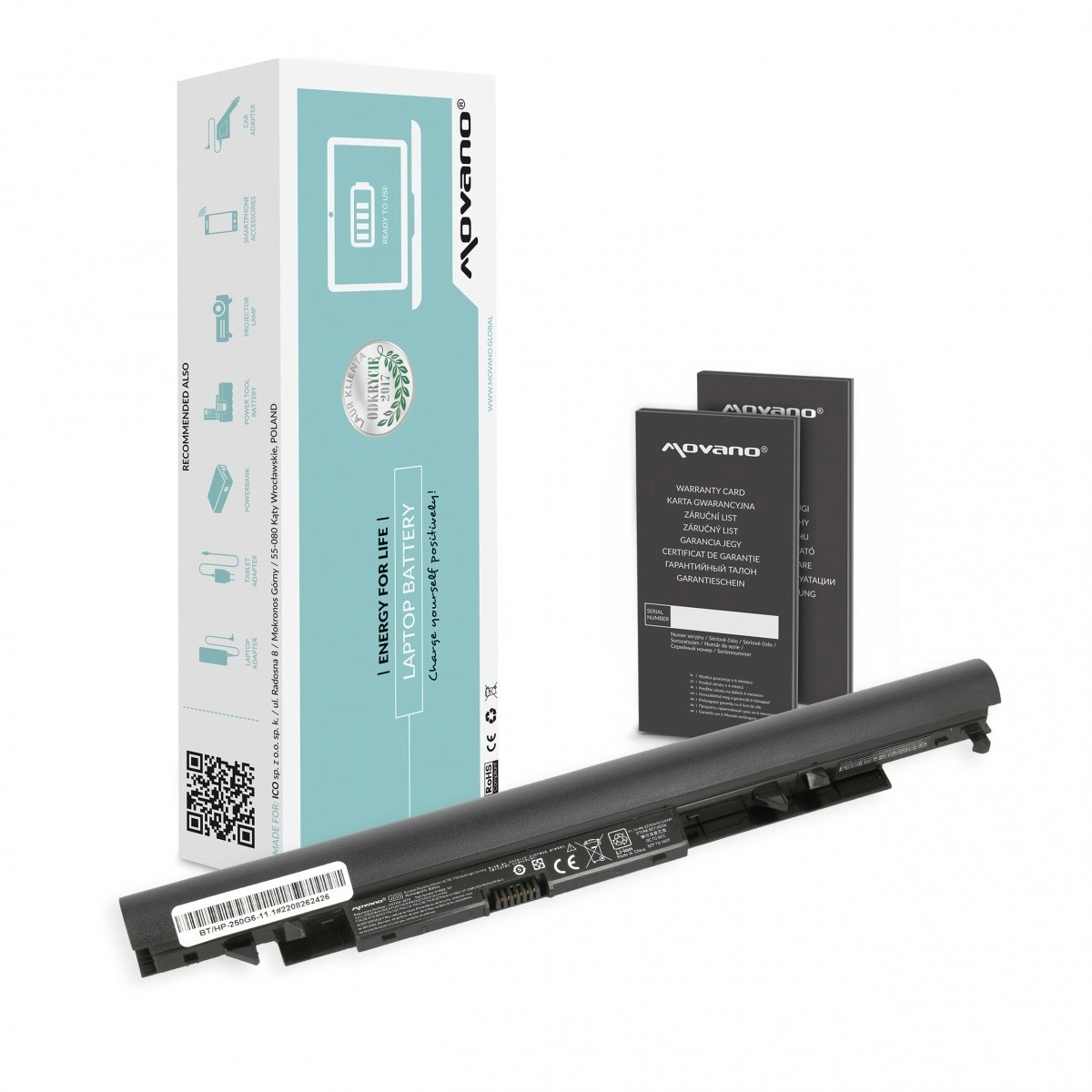 E-shop Batéria Movano pre notebooky HP 240/250/255/258 g6 (11,1 V, 2200 mAh, 24 Wh)