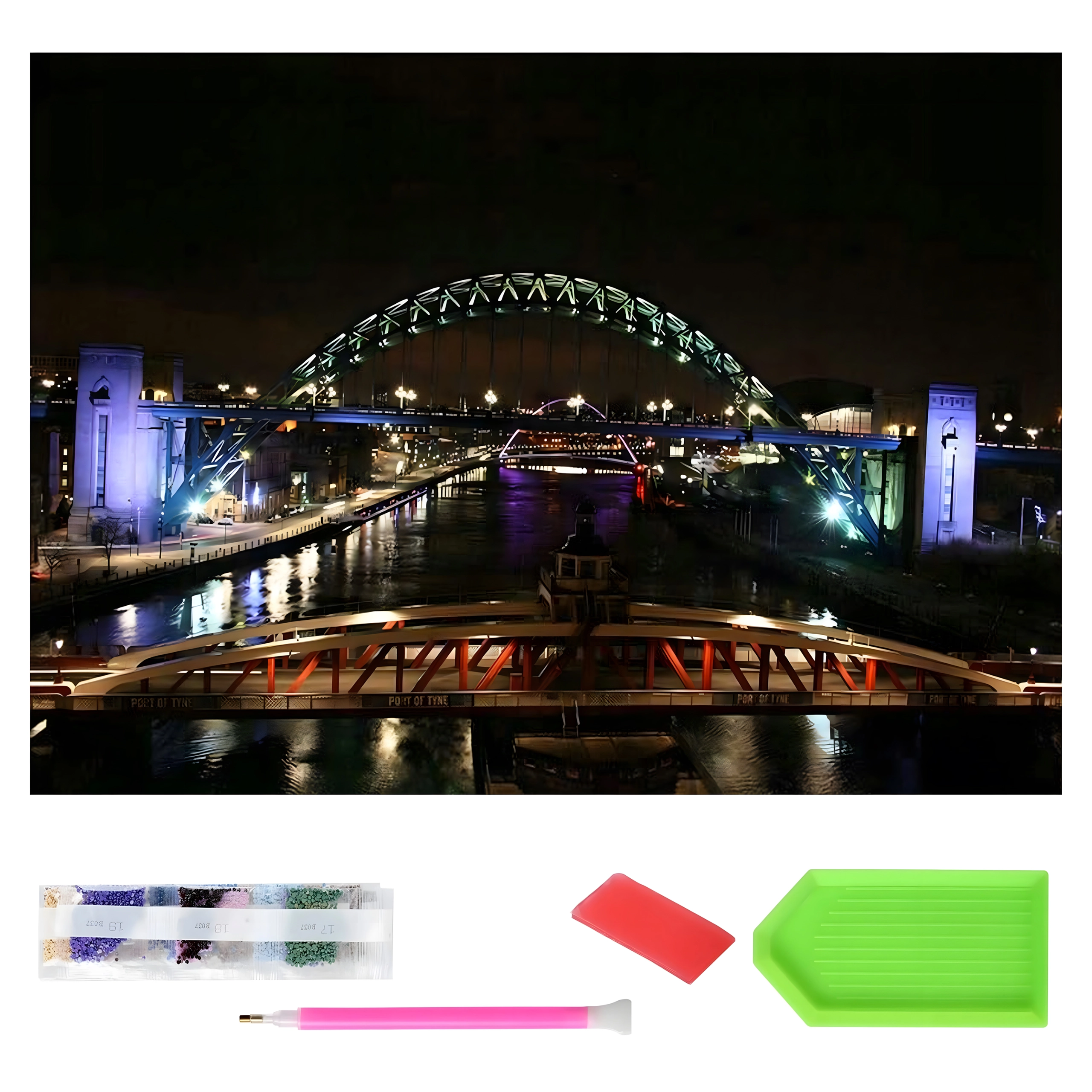 E-shop Veľký diamond painting 120 × 60 cm – nočný most Tyne v NEWCASTLE