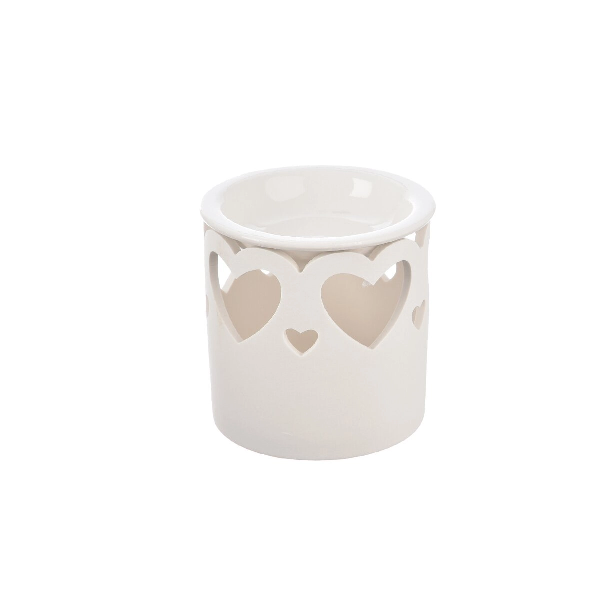 E-shop Porcelánová aromalampa v tvare srdca biela