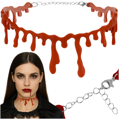 E-shop Ruhhy 26143 Náhrdelník v tvare kvapkajúcej krvi, HALLOWEEN