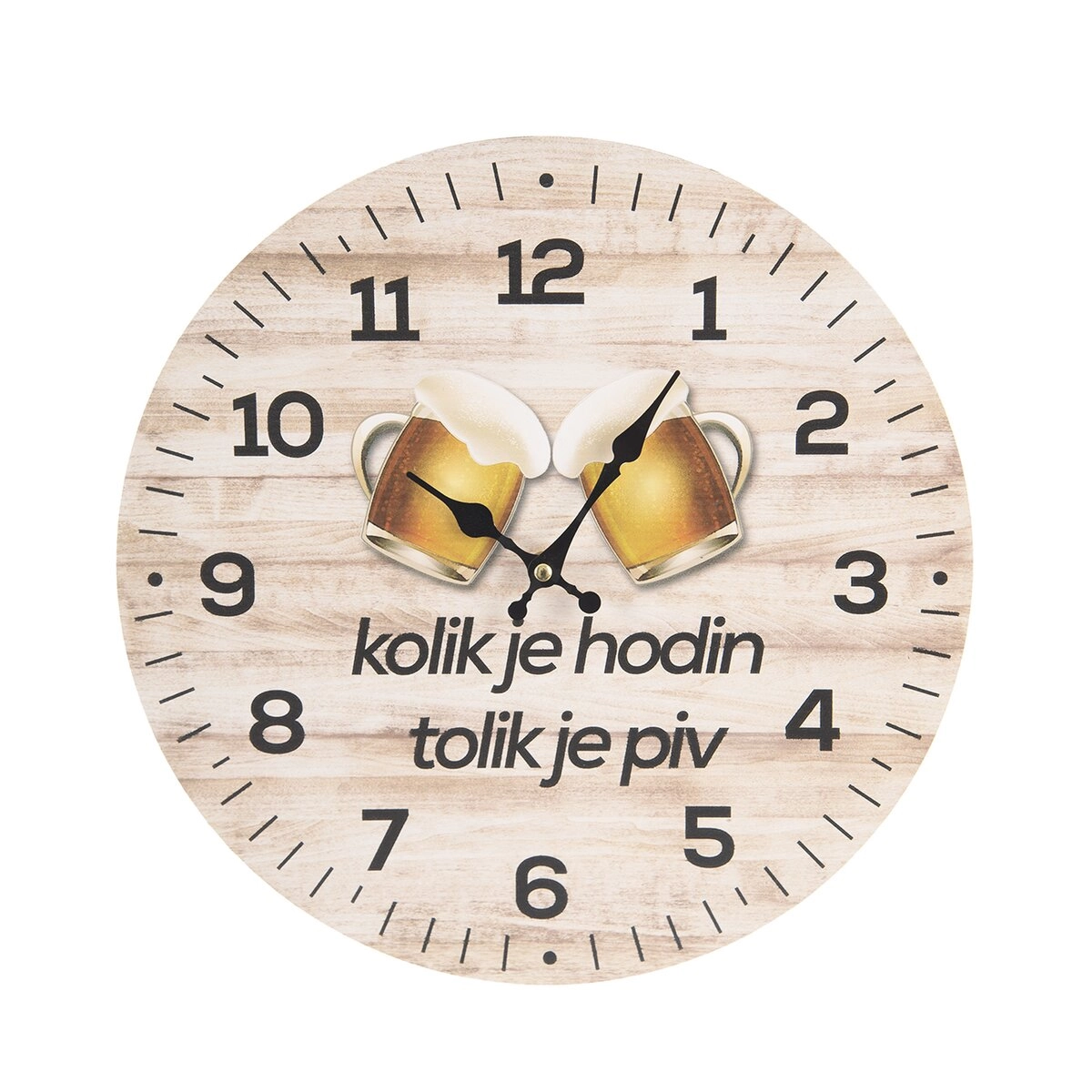 E-shop Nástenné hodiny Koľko je… drevené 34 cm