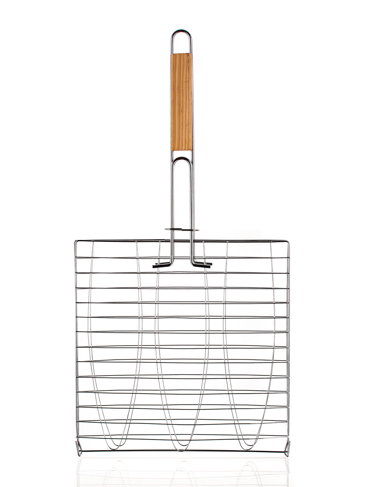 Grilovací kôš na ryby s drevenou rukoväťou 54 × 27 × 27 cm