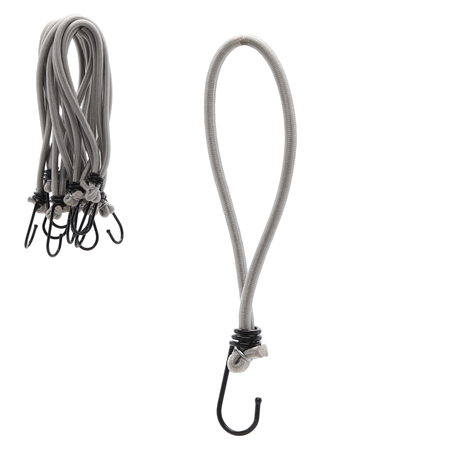 E-shop Sada elastických upínačov s háčikmi 25 cm, priemer 6 mm (25 ks)