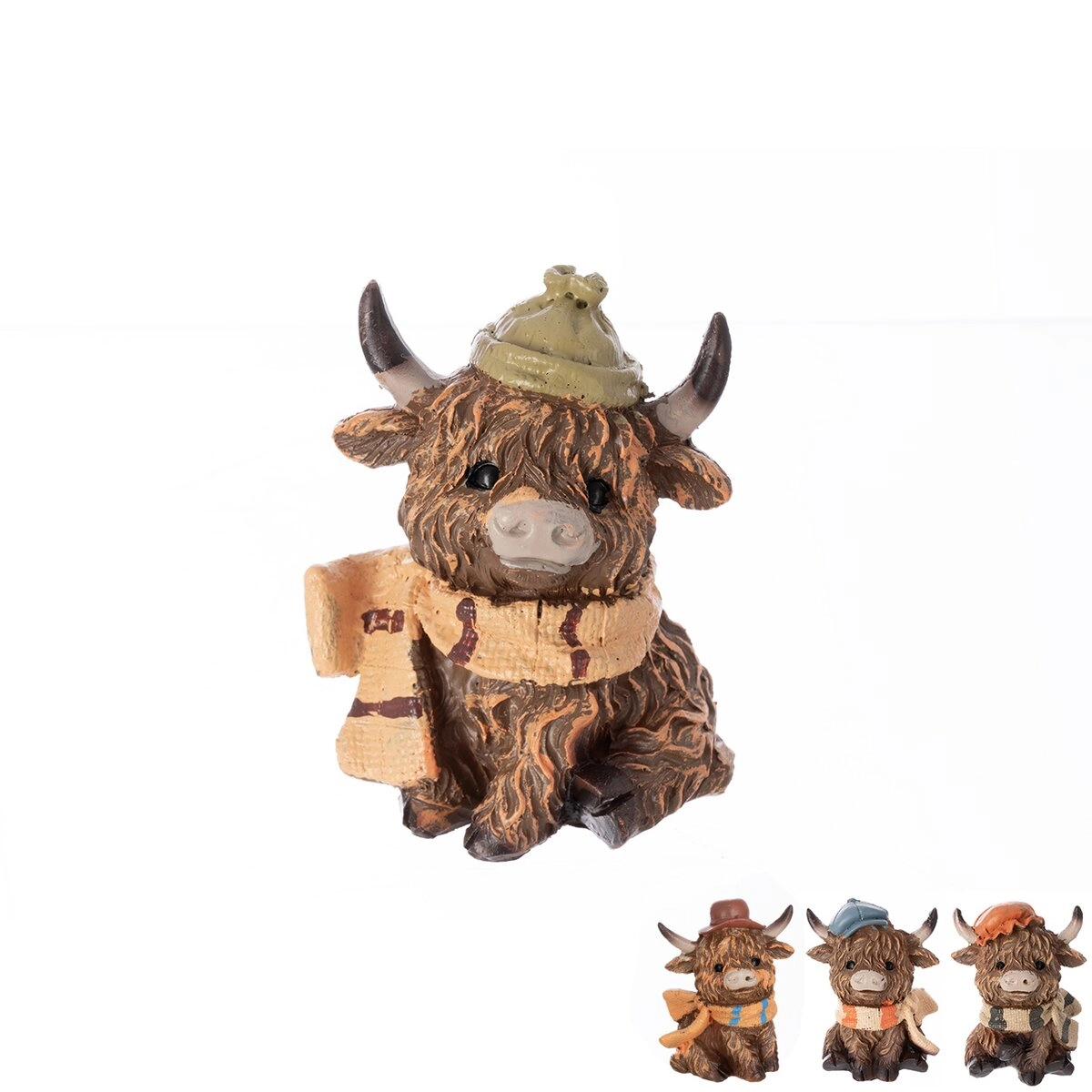 E-shop Dekoratívna figúrka Krava z polystonu, sediaca, hnedá 9 cm (4 varianty)