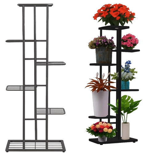 E-shop RUHHY 26040 Stojan na kvety 106 x 41 x 22 cm čierny