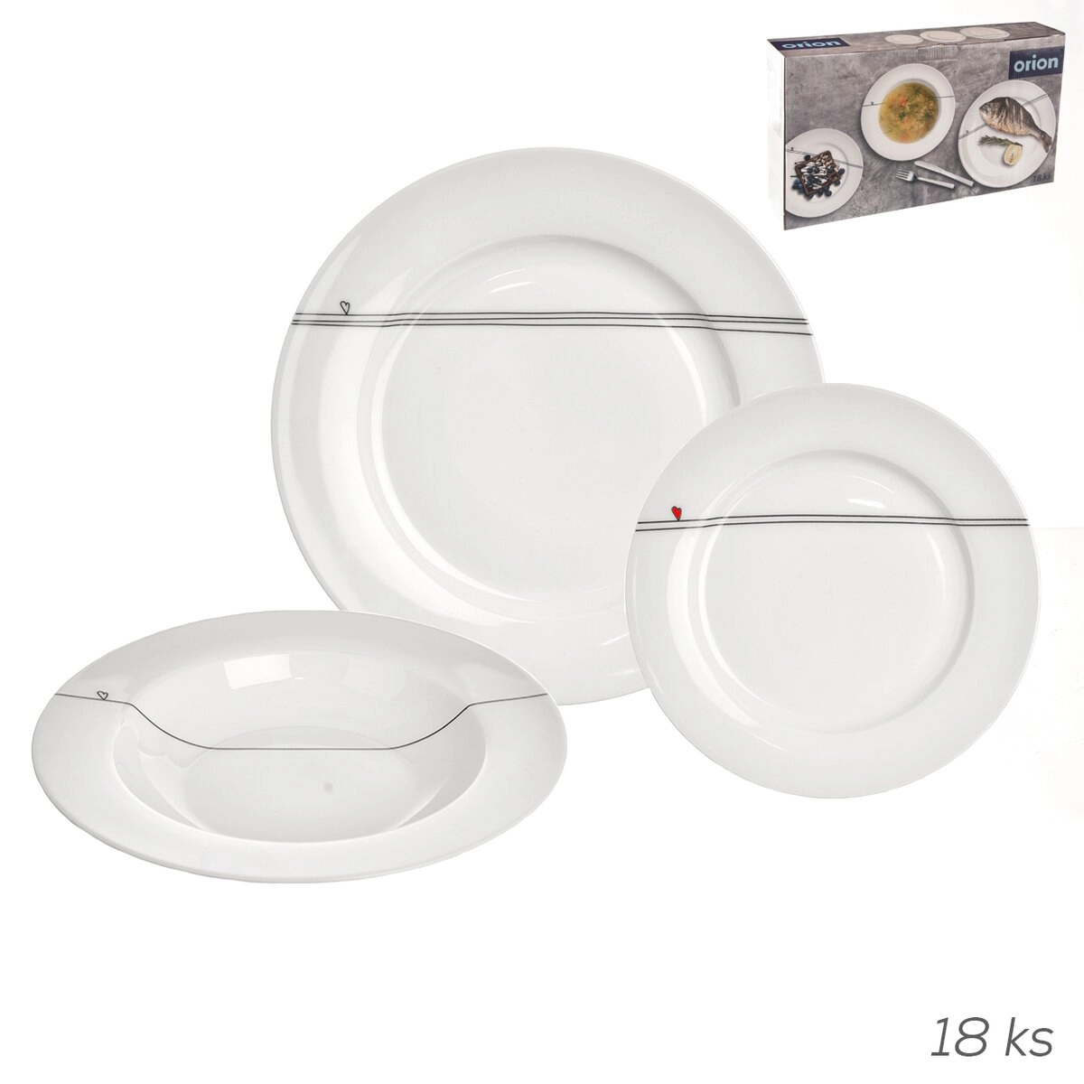 E-shop Orion Porcelánová jedálenská súprava 18 ks