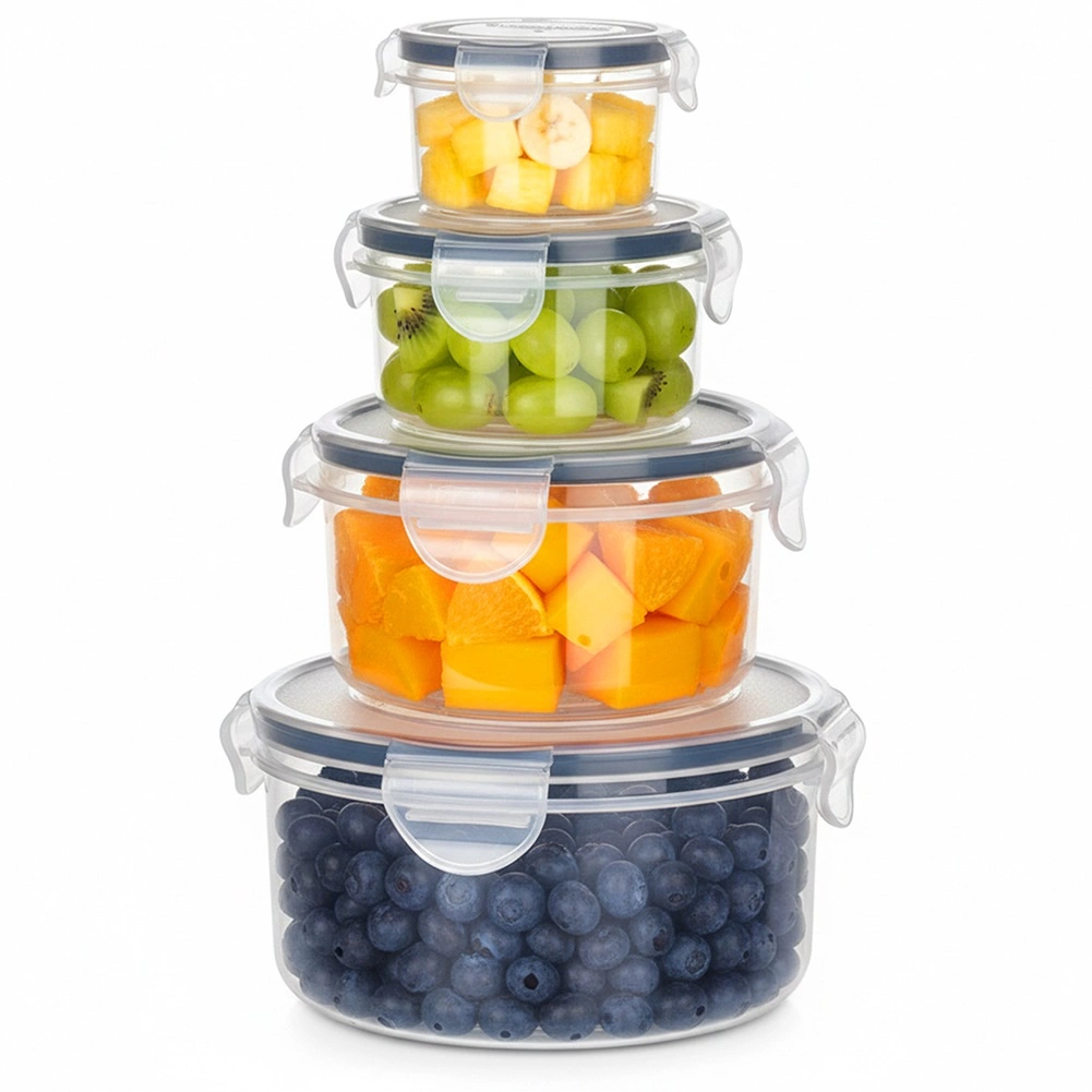 Vzduchotesné nádoby na potraviny s viečkom a tesnením, sada 4 ks