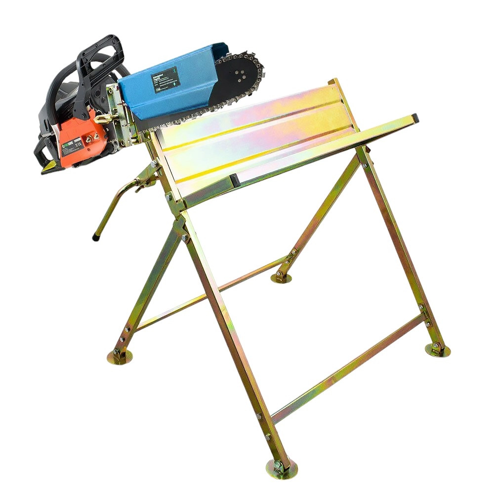 Skladací stojan na rezanie dreva s držiakom na pílu, 45 cm, nosnosť 120 kg