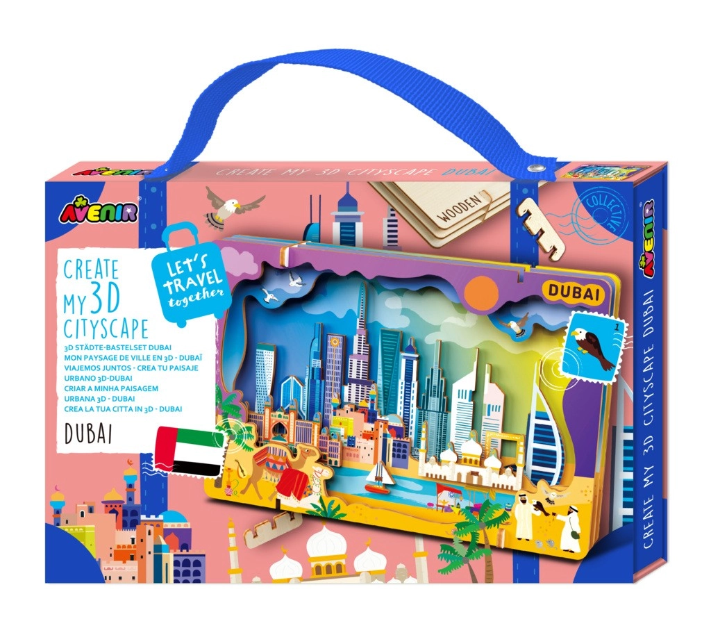 E-shop Drevené 3D puzzle mestská panoráma – DUBAJ