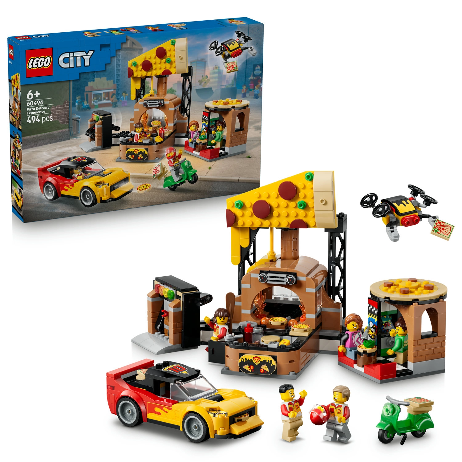 LEGO® City 60496 Donáška pizze s vozidlami
