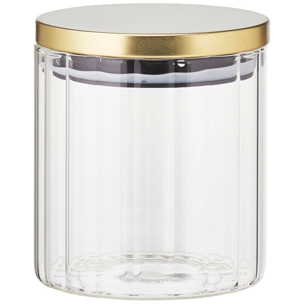 Sklenená dóza na sypké potraviny s viečkom a silikónovým tesnením 650 ml