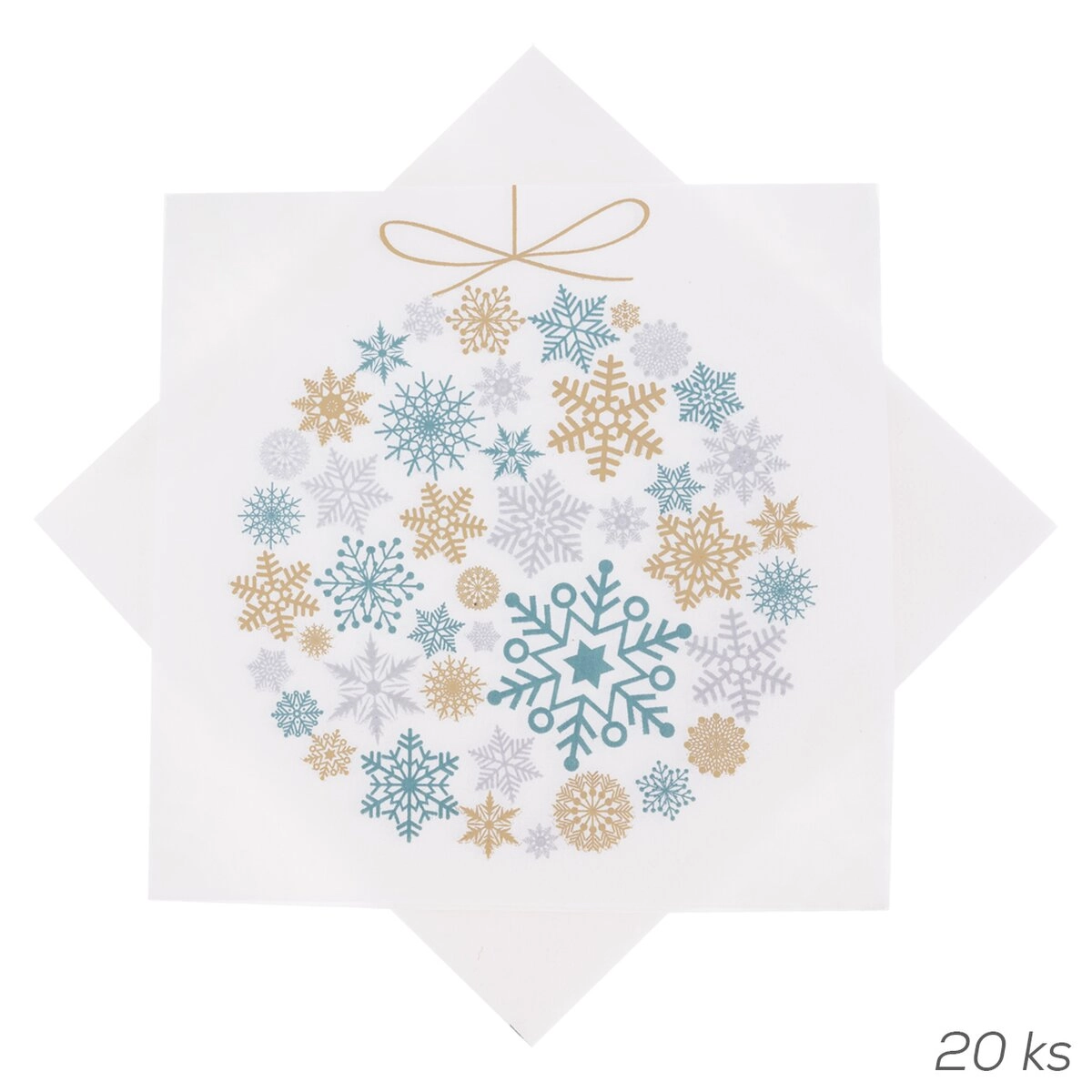 E-shop Papierové obrúsky s motívom zelenej vianočnej gule 33 × 33 cm, 20 ks
