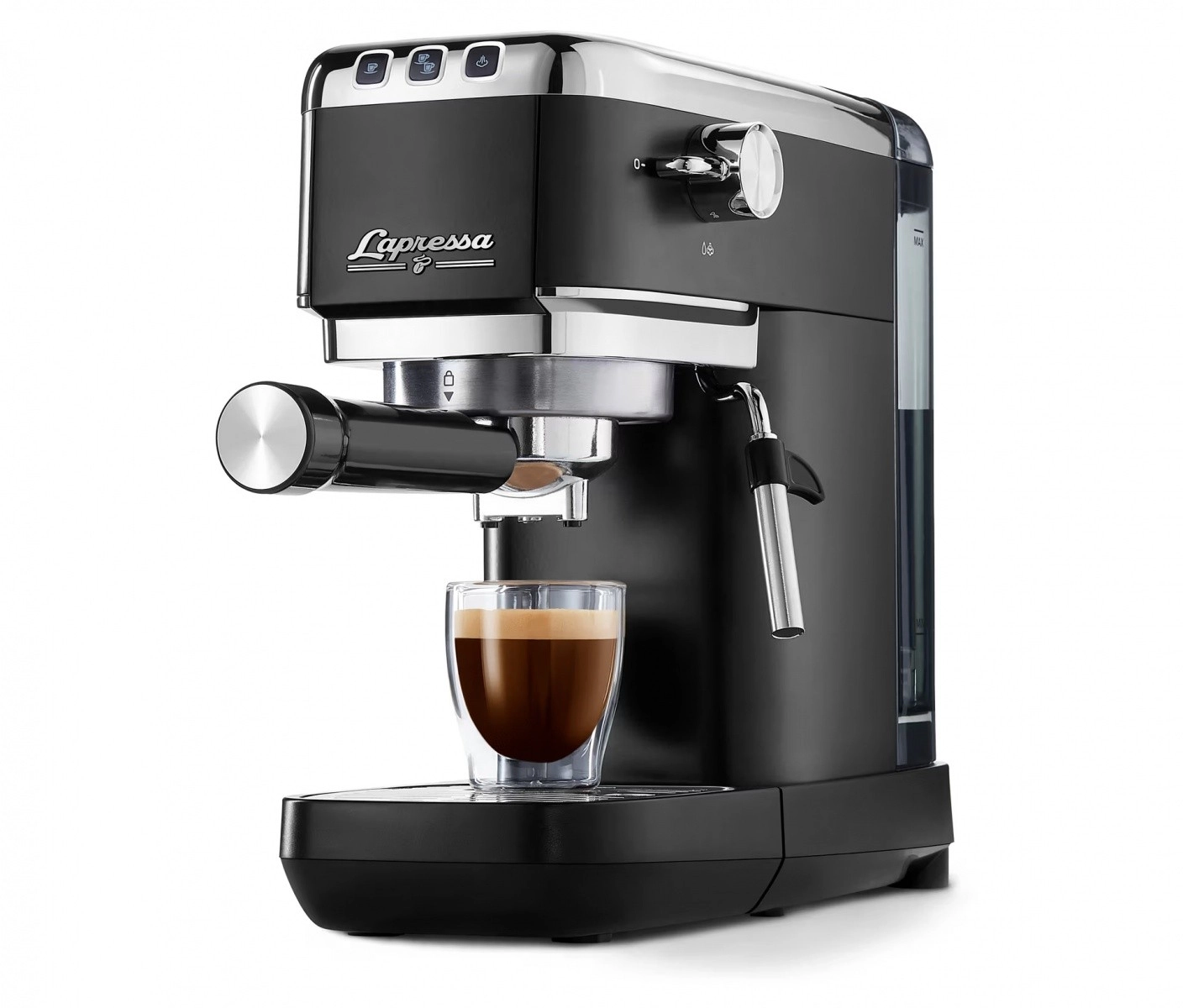 Pákový kávovar Lapressa čierny