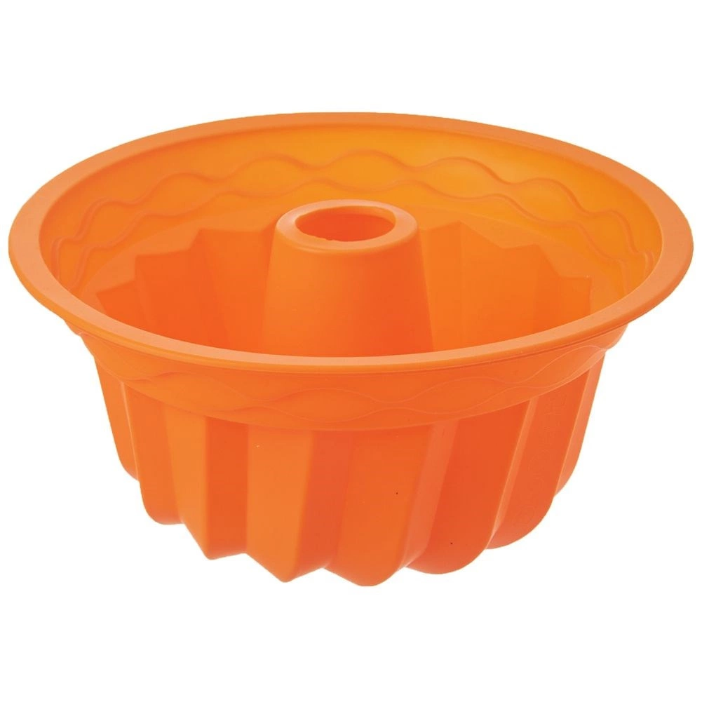Silikónová bábovková forma s komínkom 23,5 cm oranžová ORION