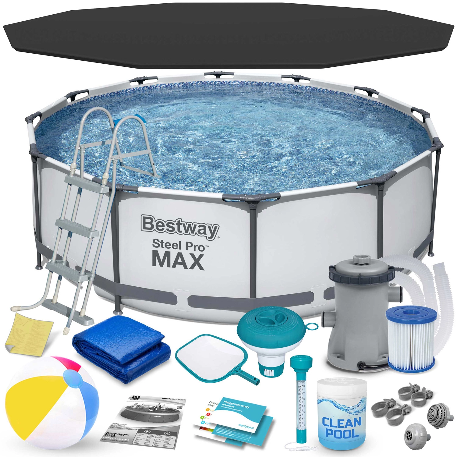E-shop Záhradný rámový bazén 366 × 100 cm set 17v1 BESTWAY