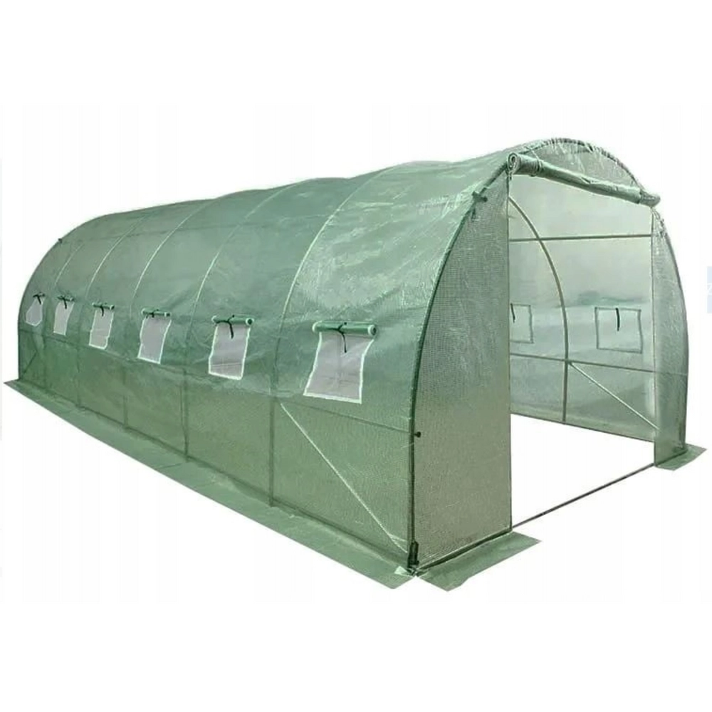 Záhradný fóliový tunel so skleníkom so zeleným rámom 6x3x2m