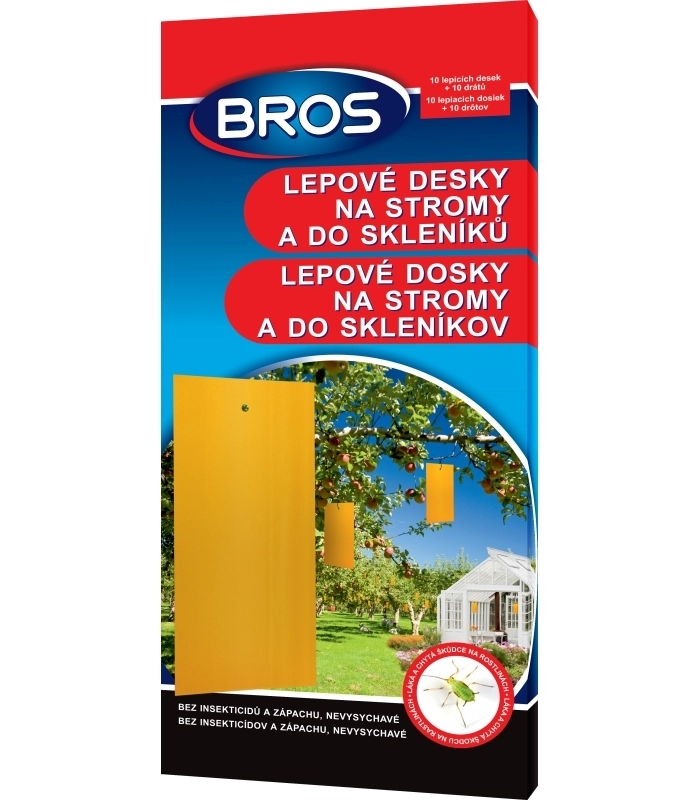 Bros lepové dosky na stromy a do skleníkov, 10 ks
