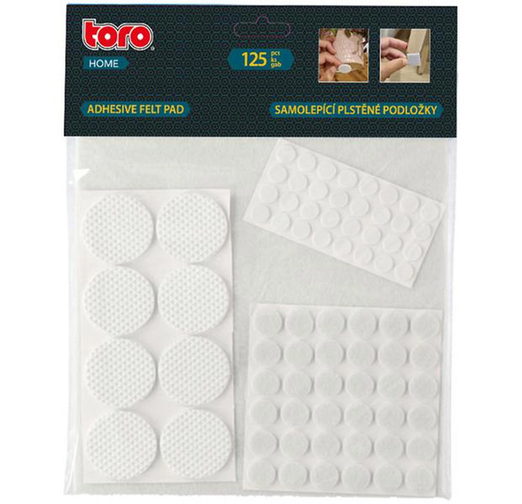 E-shop Samolepiace ochranné podložky TORO, biela, sada 125 ks