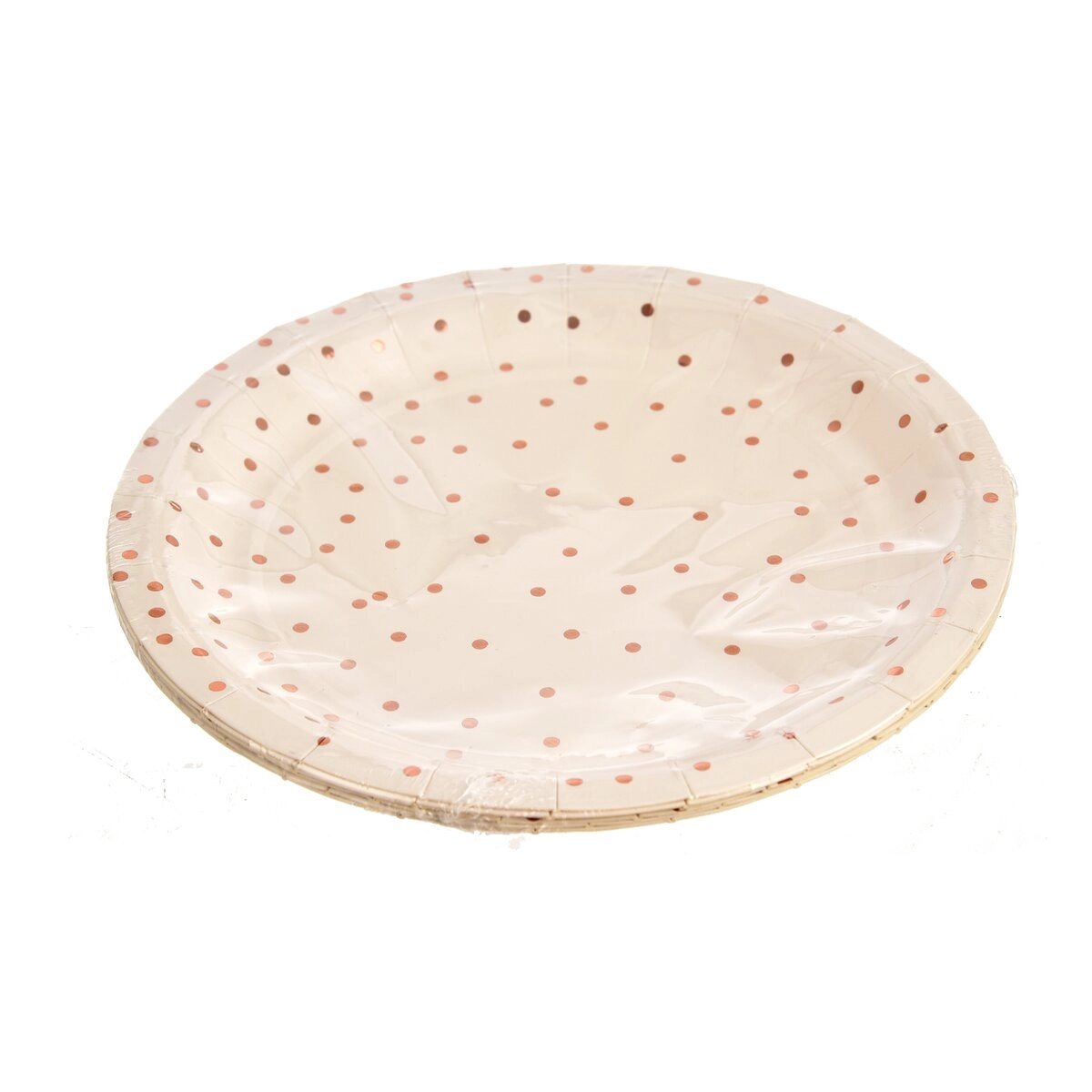 E-shop Papierové taniere biele s bodkami 18 cm 6 ks