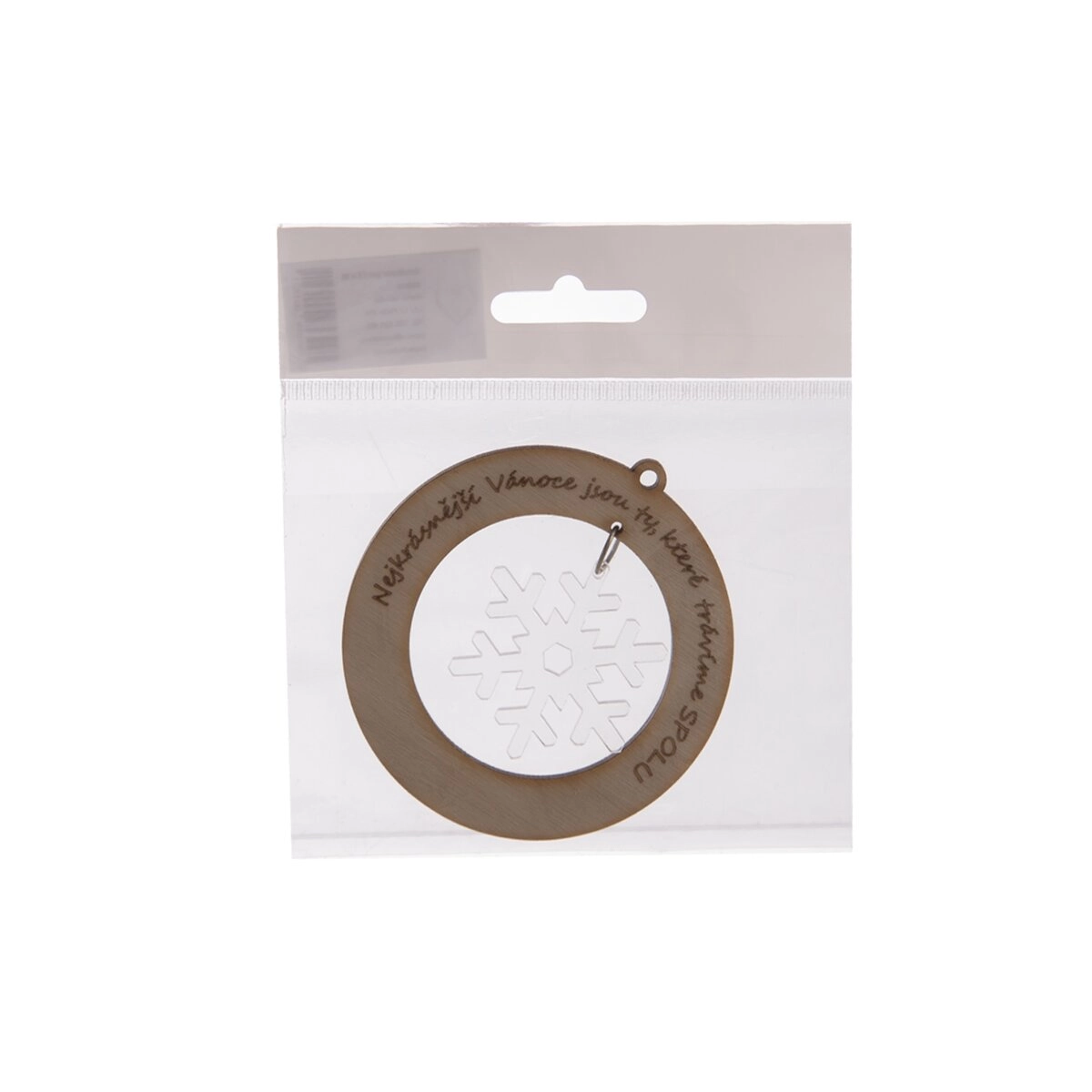 E-shop Závesná ozdoba z dreva a plexi „spolu“ 8 × 8 cm