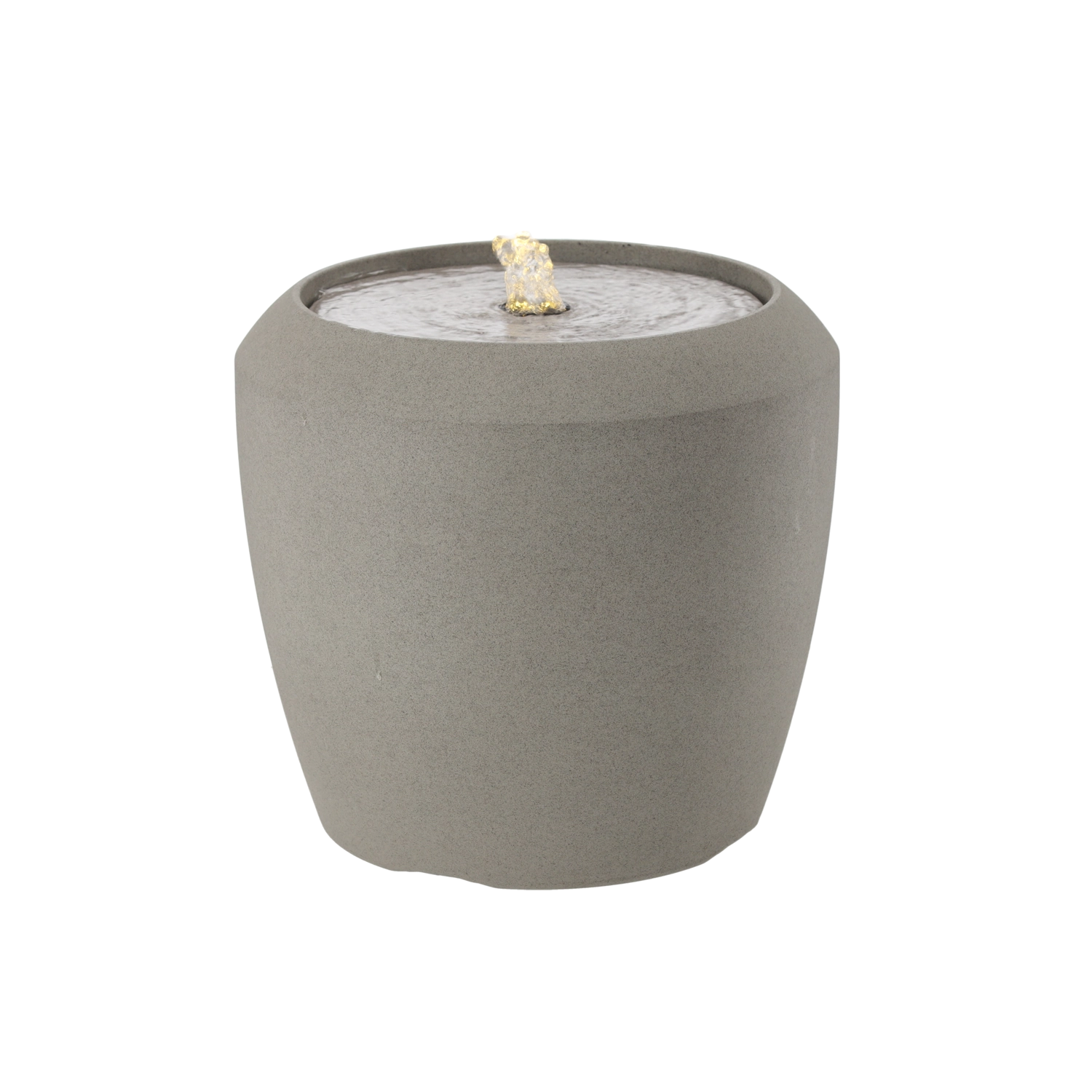 Záhradná fontána s LED osvetlením, sivá, 33,6 × 33,6 × 30,5 cm