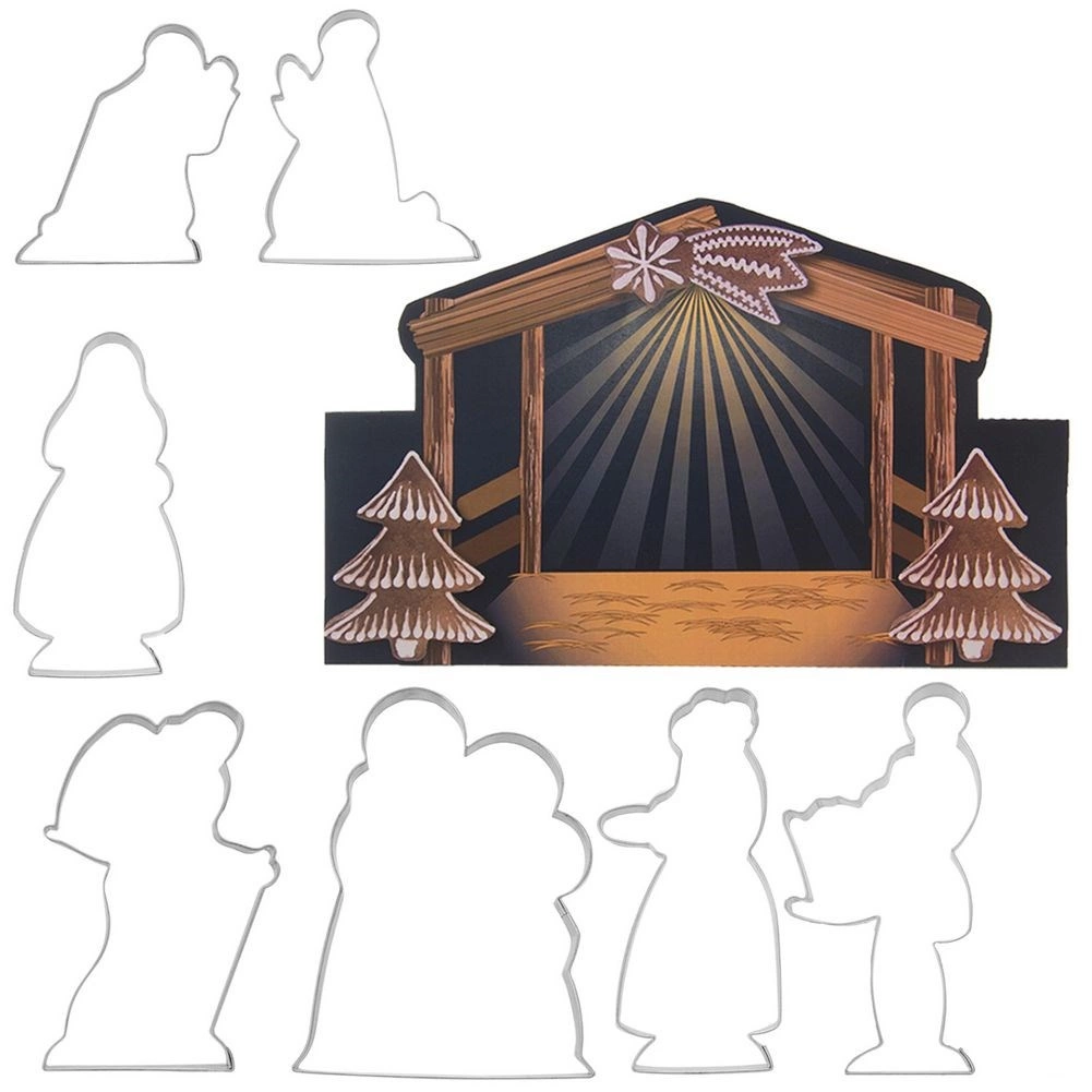 Sada nerezových vykrajovačiek Vianoce – betlehemská scéna, 7 ks