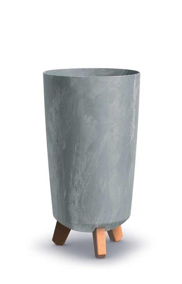 PROSPERPLAST Kvetináč GRACIA TUBUS SLIM BETON EFFECT 19,5 cm sivý