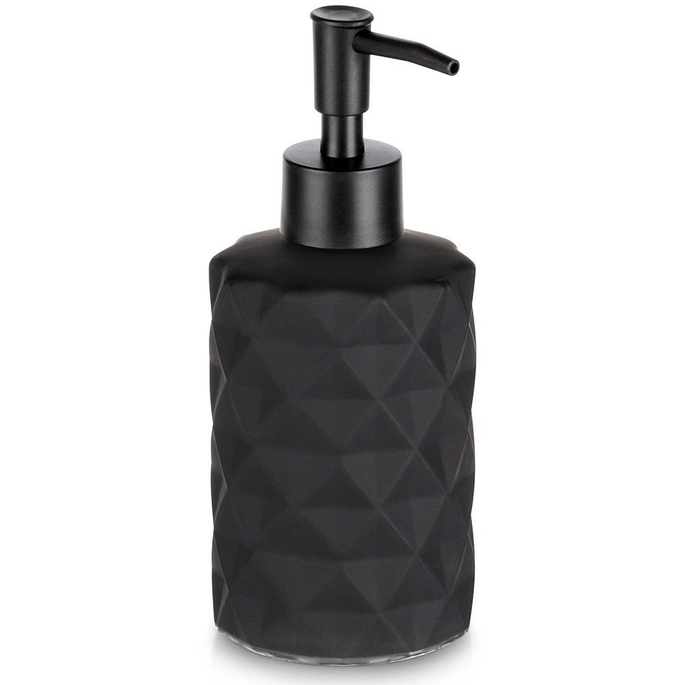 Sklenený čierny dávkovač mydla 330 ml