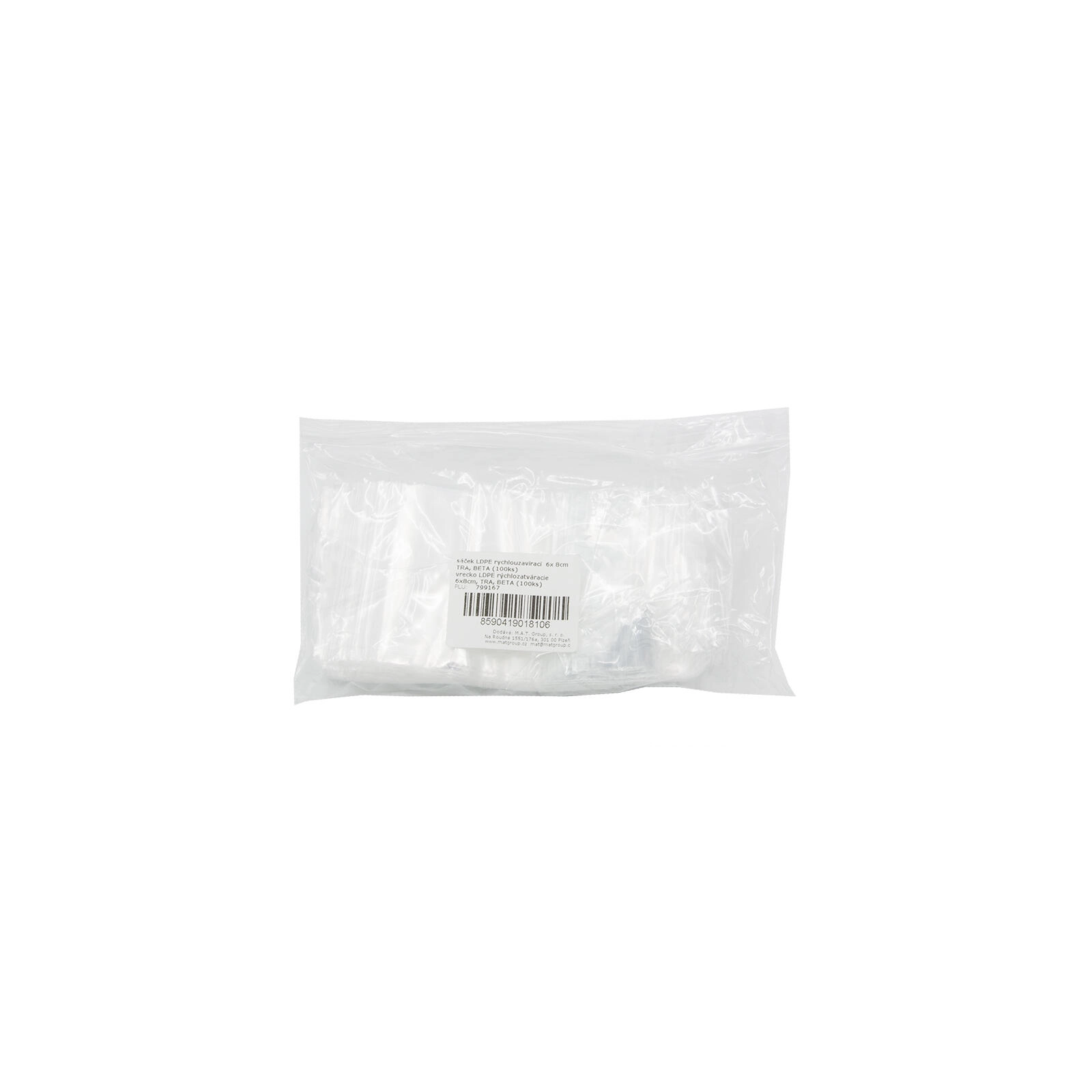E-shop Rýchlouzavieracie vrecká LDPE 6 × 8 cm, priehľadné (100 ks)