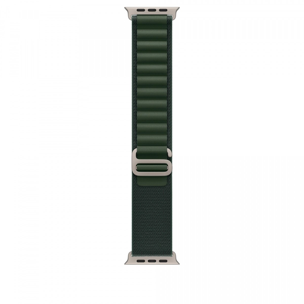 Textilný remienok Alpine zelenej farby pre púzdro 49 mm - veľkosť L - prvky z titánu v prírodnej farbe