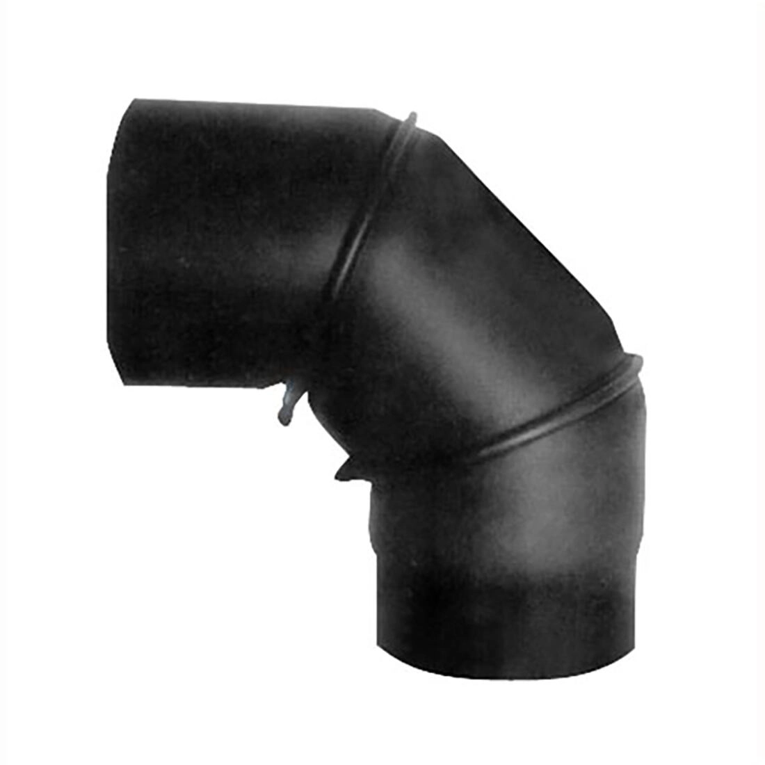 E-shop Dymové koleno otočné 130 mm, 90°, oceľ 1,5 mm, čierne