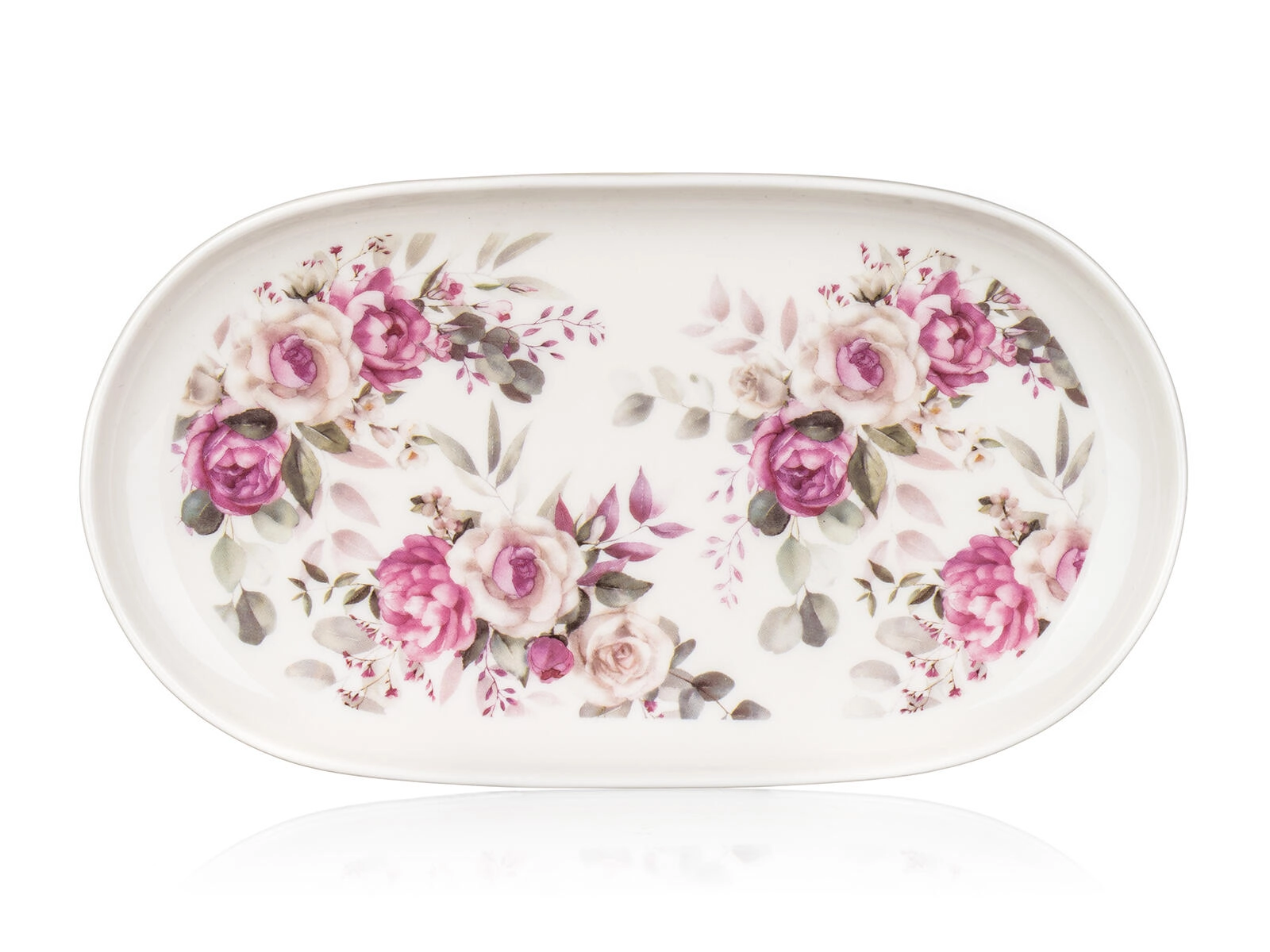 E-shop Oválny keramický tác Rose 22,5 × 12,5 cm