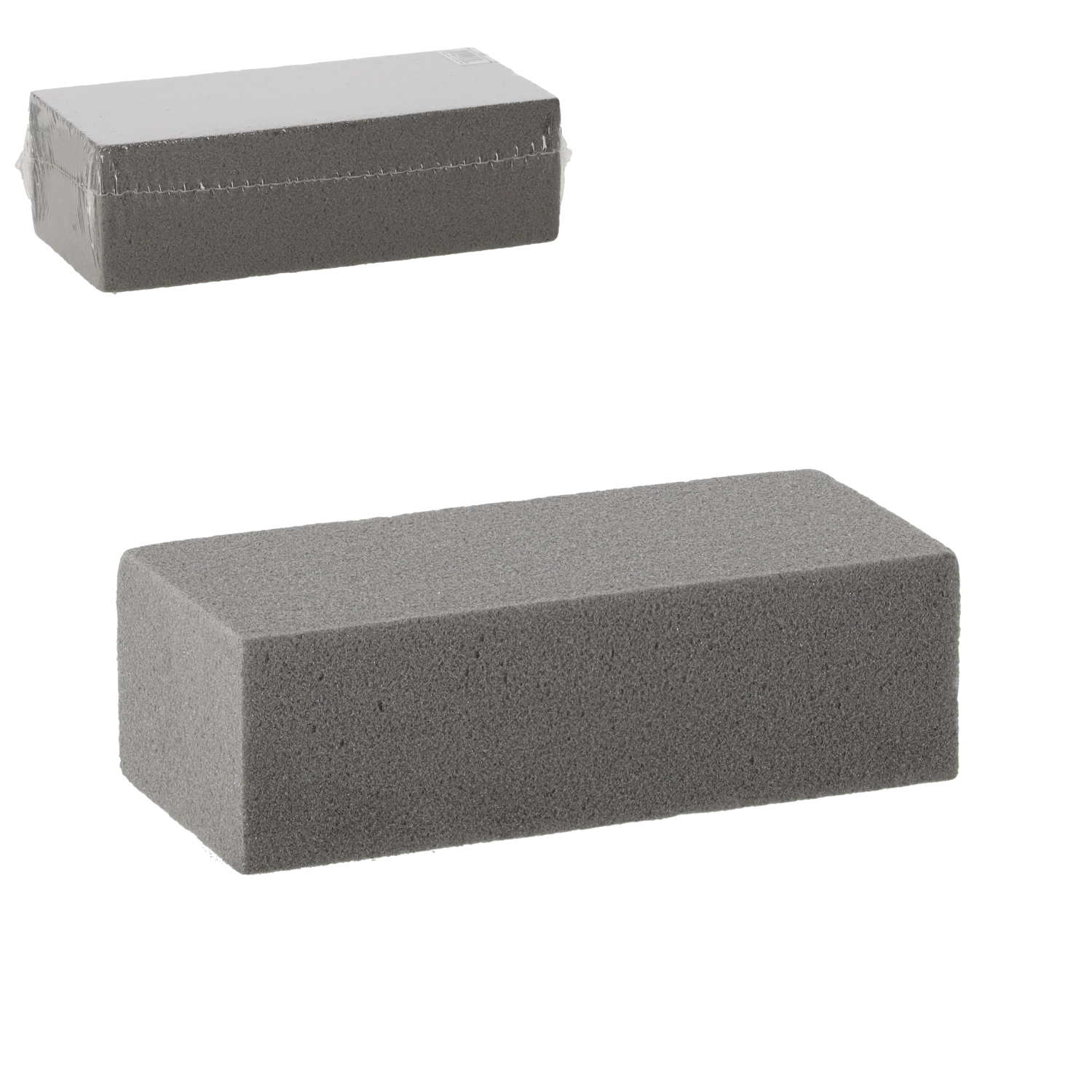 E-shop Suchá floristická hmota sivá – aranžovací blok 22,5 × 11 × 7,5 cm