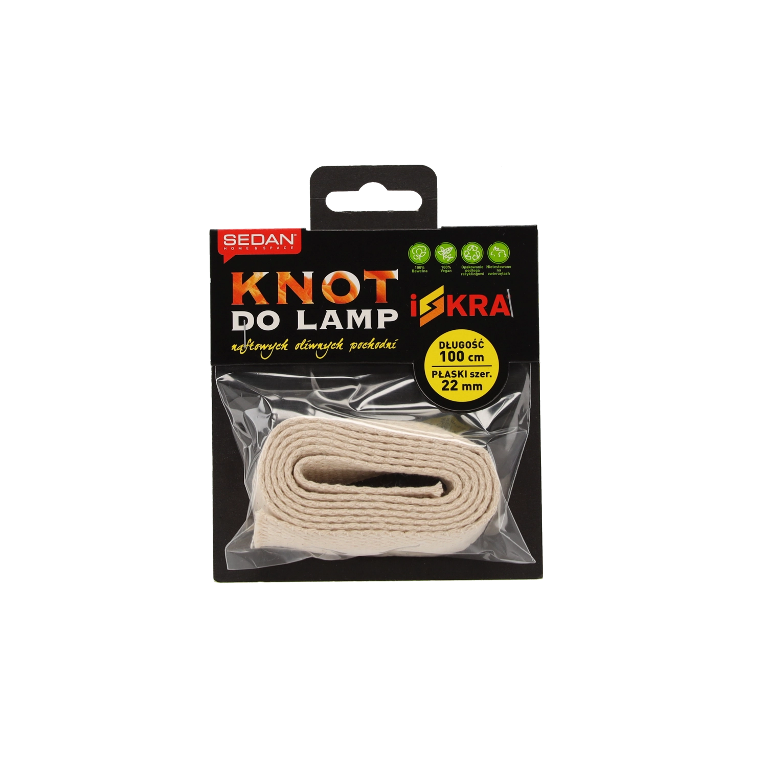 E-shop Plochý bavlnený knôt 22 mm × 100 cm pre lampy a pochodne