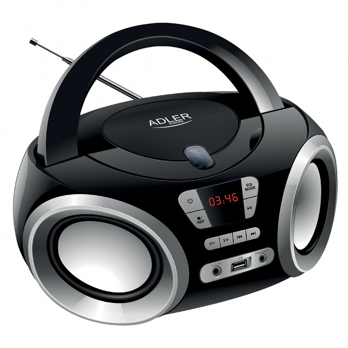 Praktický prenosný Boombox USB/MP3 Adler