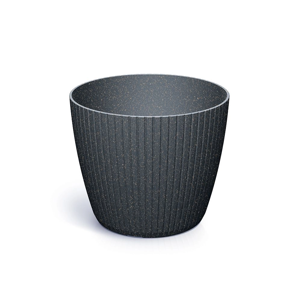 E-shop Prosperplast Kvetináč LAMIE ECOWOOD antracitový, 13,8 cm